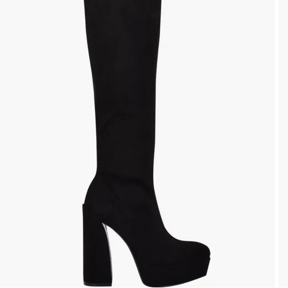 GUESS Cristy Black Faux Suede Over The Knee Platform Boot Size 8.5 - Picture 5 of 8